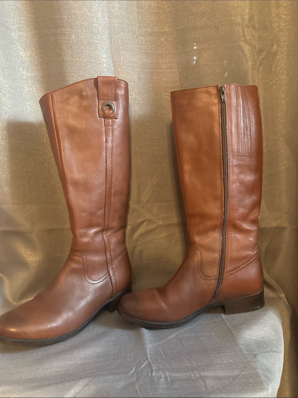 Clarks Brown Leather Knee-High Heeled Boots